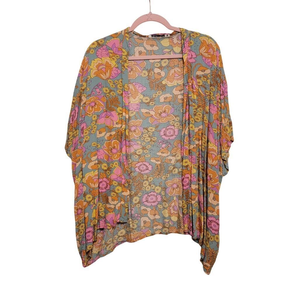 Rusttydustty Floral Top Pink Orange Size L Mod